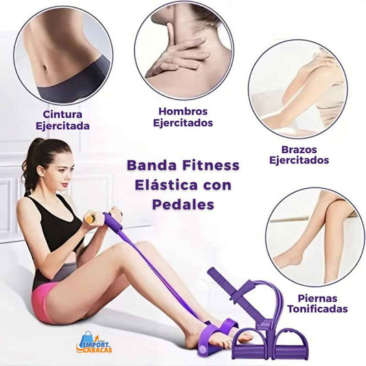 Banda Fitness Elástica con Pedal BandFit 2025 + EBOOK DE REGALO 📒🎁